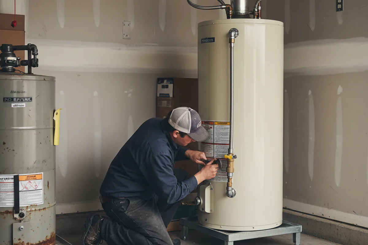Water heater and shutoff valve replacement in Worcester